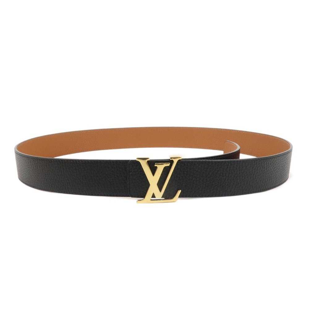 Used Louis Vuitton Santure LV Initial Belt 110/40 Black Gold HDW M9151
